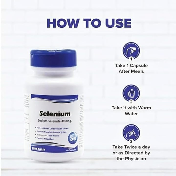 Generic Selenium 40mcg Vegetarian Capsules Immune Support - 60 Capsules - image 4