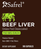 Safrel Grass Fed Desiccated Beef Liver Capsules - 180 Count - image 3