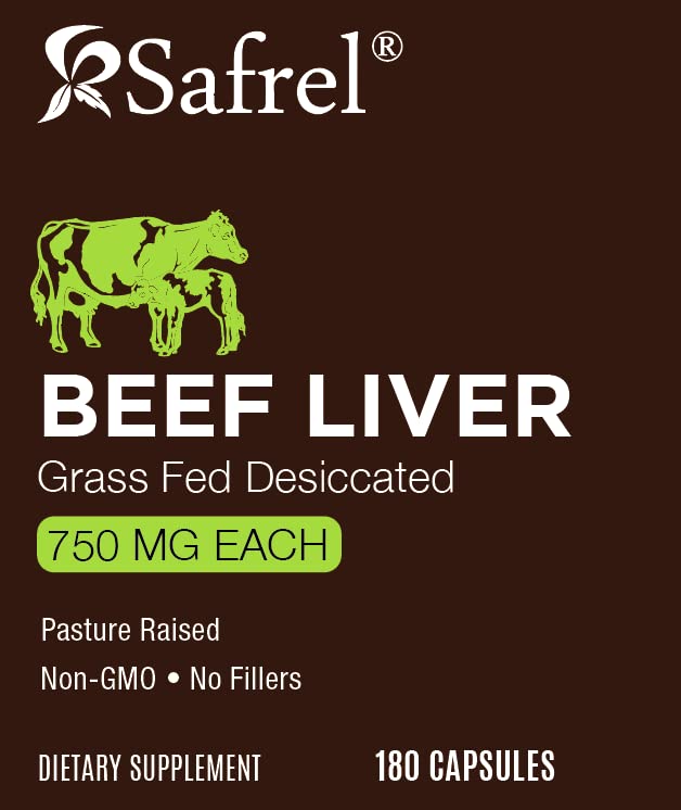 Safrel Grass Fed Desiccated Beef Liver Capsules - 180 Count - image 3