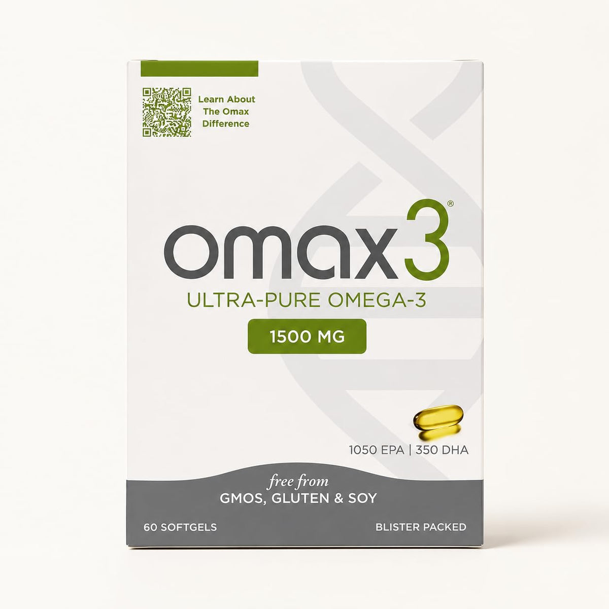 Omax3 Omega 3 Fish Oil 1500mg High-Potency EPA/DHA - 60 Softgels