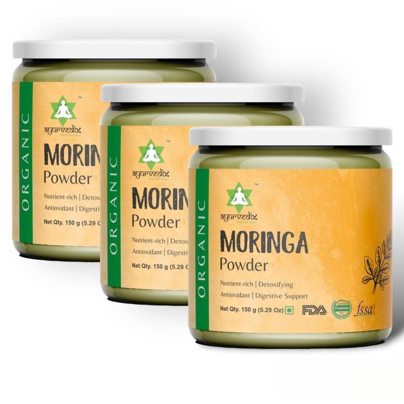 ayurvedix Organic Moringa Oleifera Leaf Powder - Pack of 3