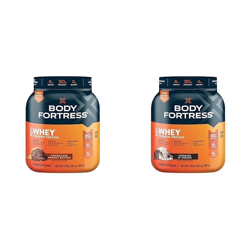 Body Fortress 100% Whey Premium Protein Powder - 2 x 1.78 lbs