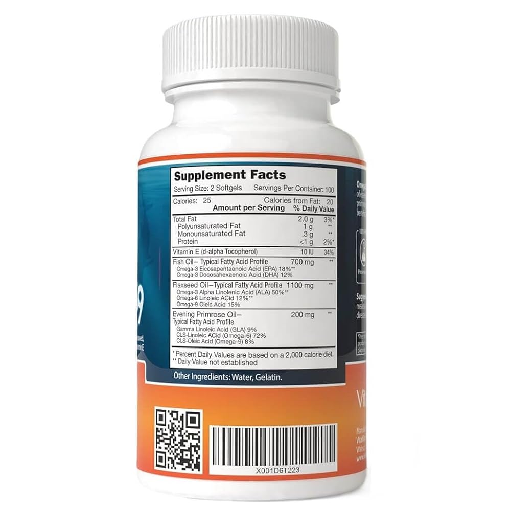 VitaVita Triple Strength Omega 3-6-9 Fish Oil - 200 Softgels - image 2