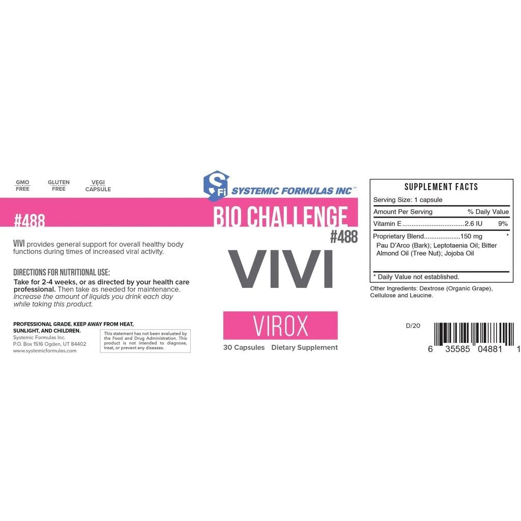 Systemic Formulas Bio Challenge #488 VIVI Virox Immune Support - 30 Capsules - image 5
