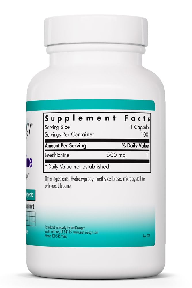 Allergy Research Group L-Methionine Amino Acid - 100 Capsules - image 2