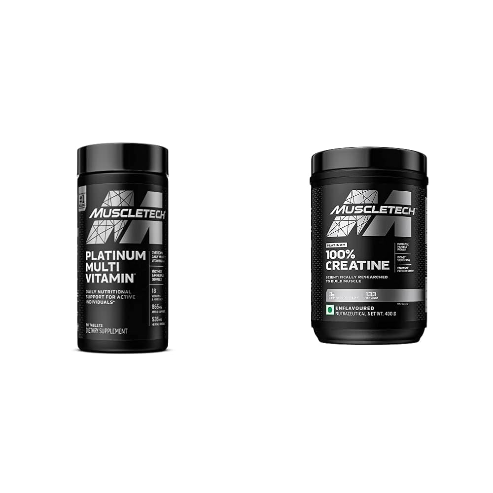 MuscleTech Platinum Creatine Monohydrate Powder + Multivitamin