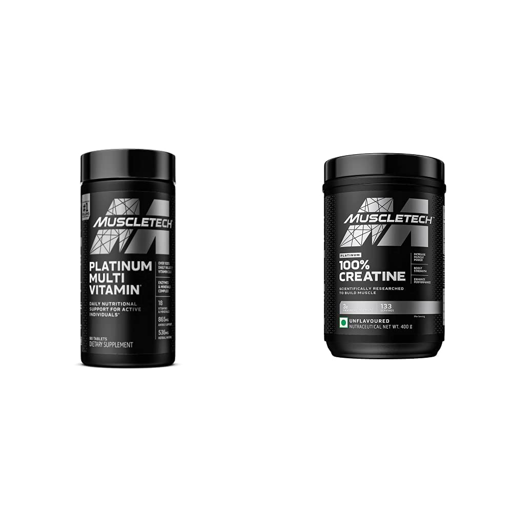 MuscleTech Platinum Creatine Monohydrate Powder + Multivitamin