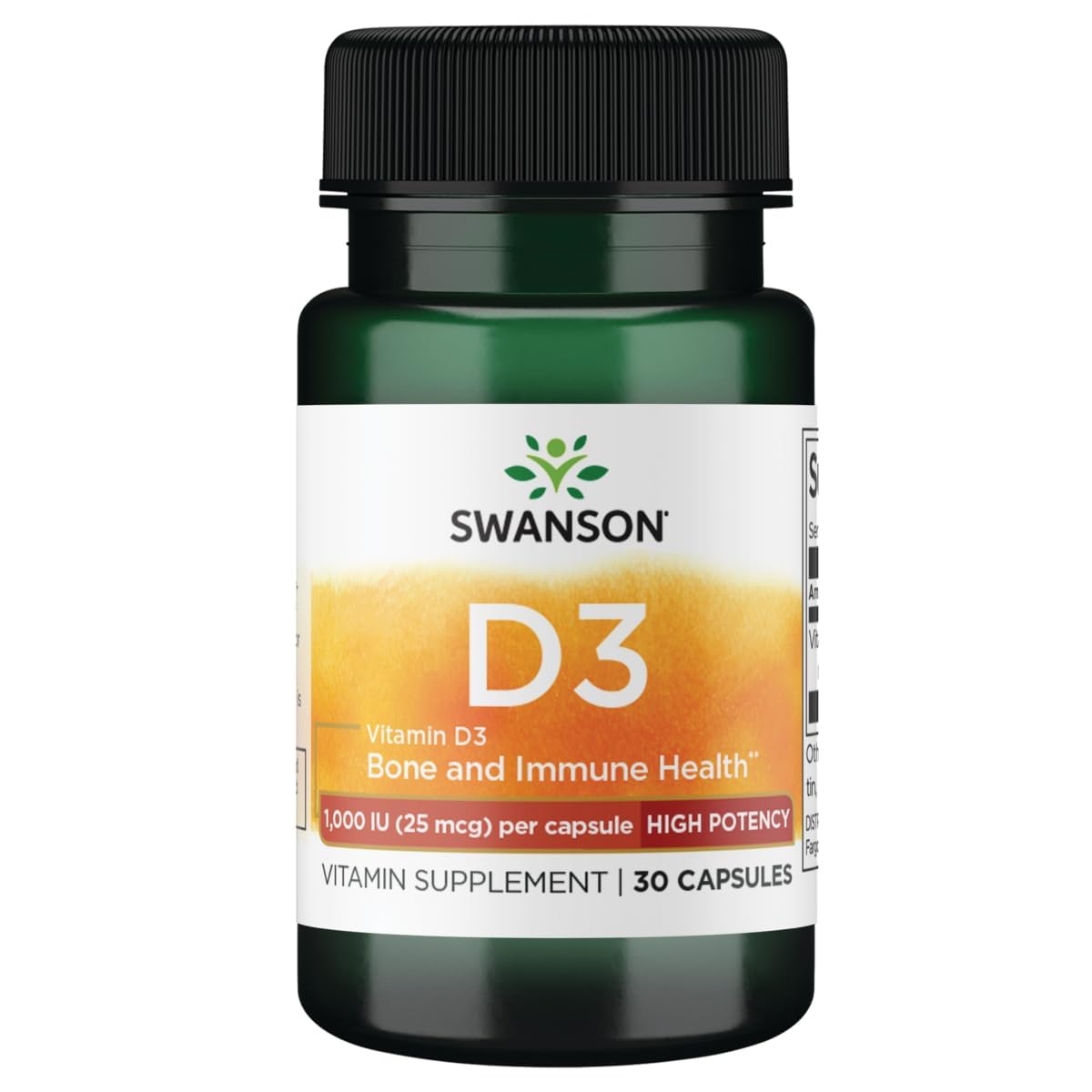 Swanson Vitamin D-3 1000 IU (25 mcg) - 30 Capsules