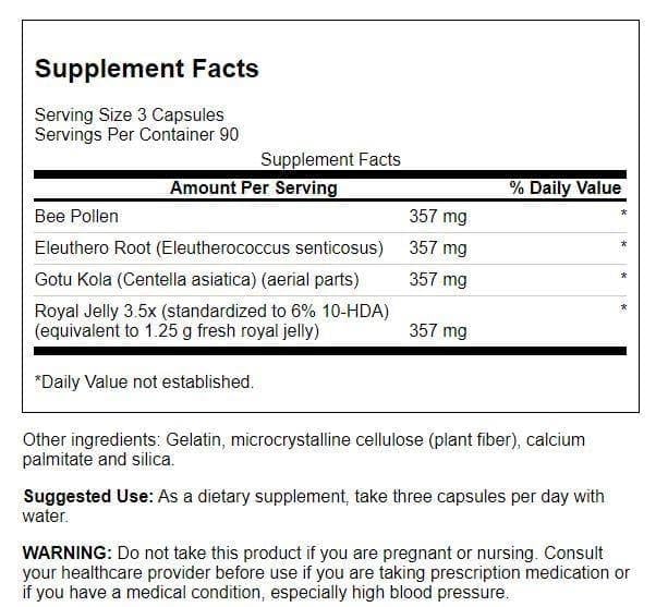 Swanson Ultra High Energy Complex with Royal Jelly - 270 Capsules - image 2