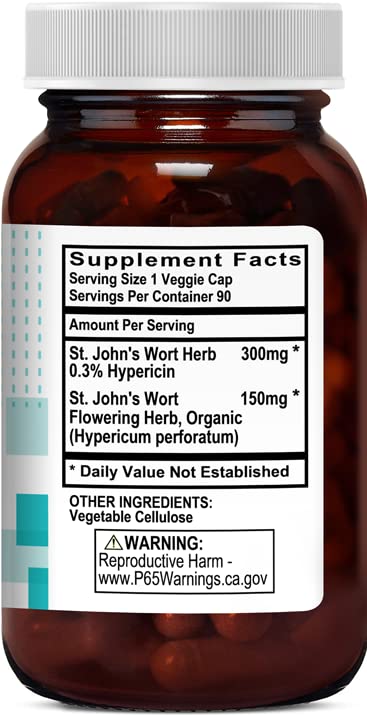 Kovite Organic St. John's Wort 500 mg - 90 Vegetable Capsules - image 2