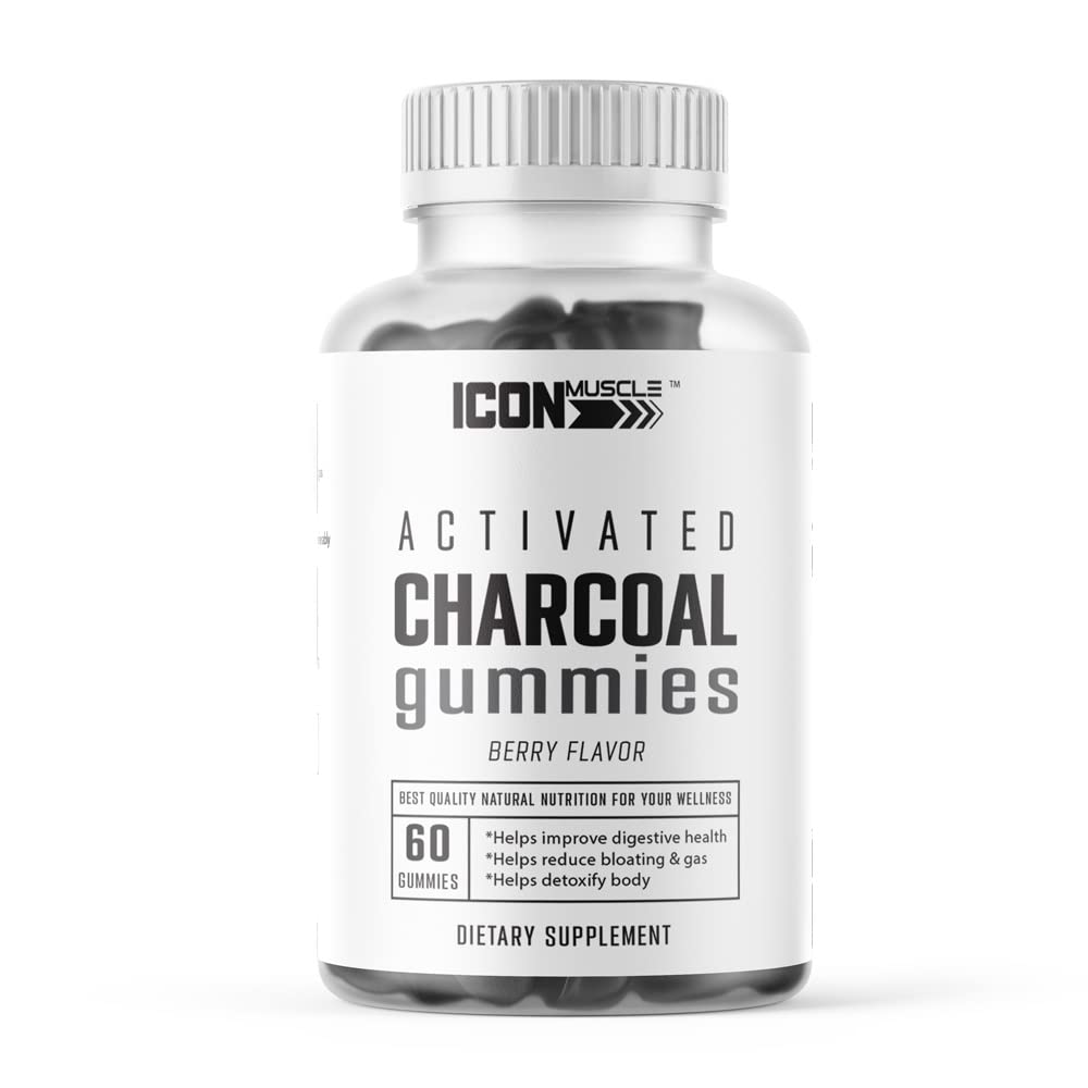 Icon Muscle Charcoal Gummies for Digestive Support - 60 Count