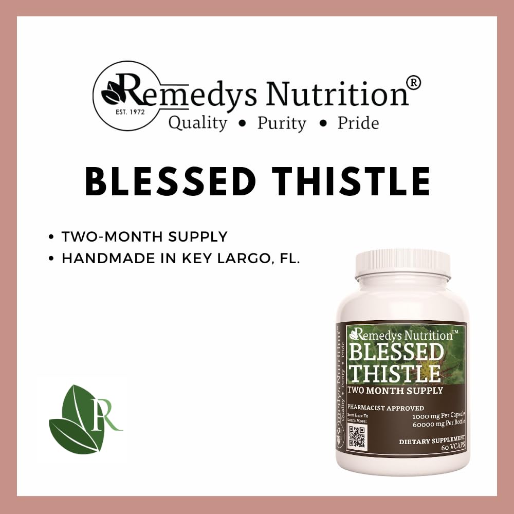 Remedy's Nutrition Blessed Thistle 1000 mg - 60 Vegan Capsules - image 3