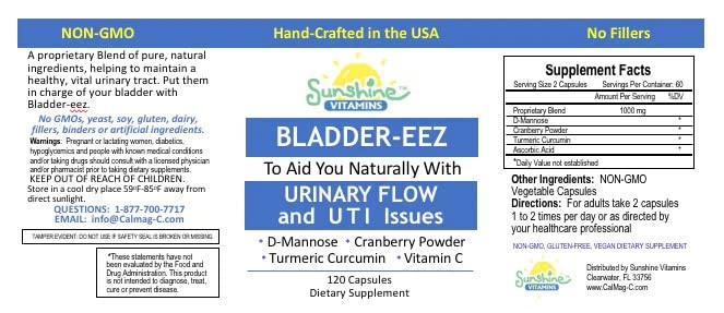 Sunshine Vitamins Bladder-EEZ Urinary Tract Support - 120 Capsules - image 8