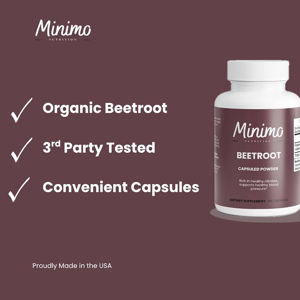Minimo Nutrition Organic Beetroot Powder - 60 Capsules - image 2