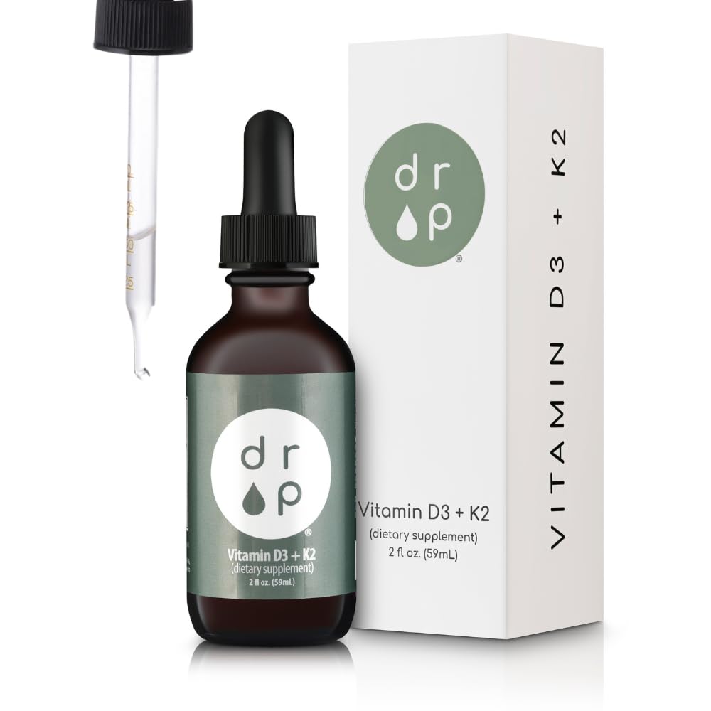 D R P Vitamin D3 + K2 Liquid Drops Bone Support - 2 fl oz