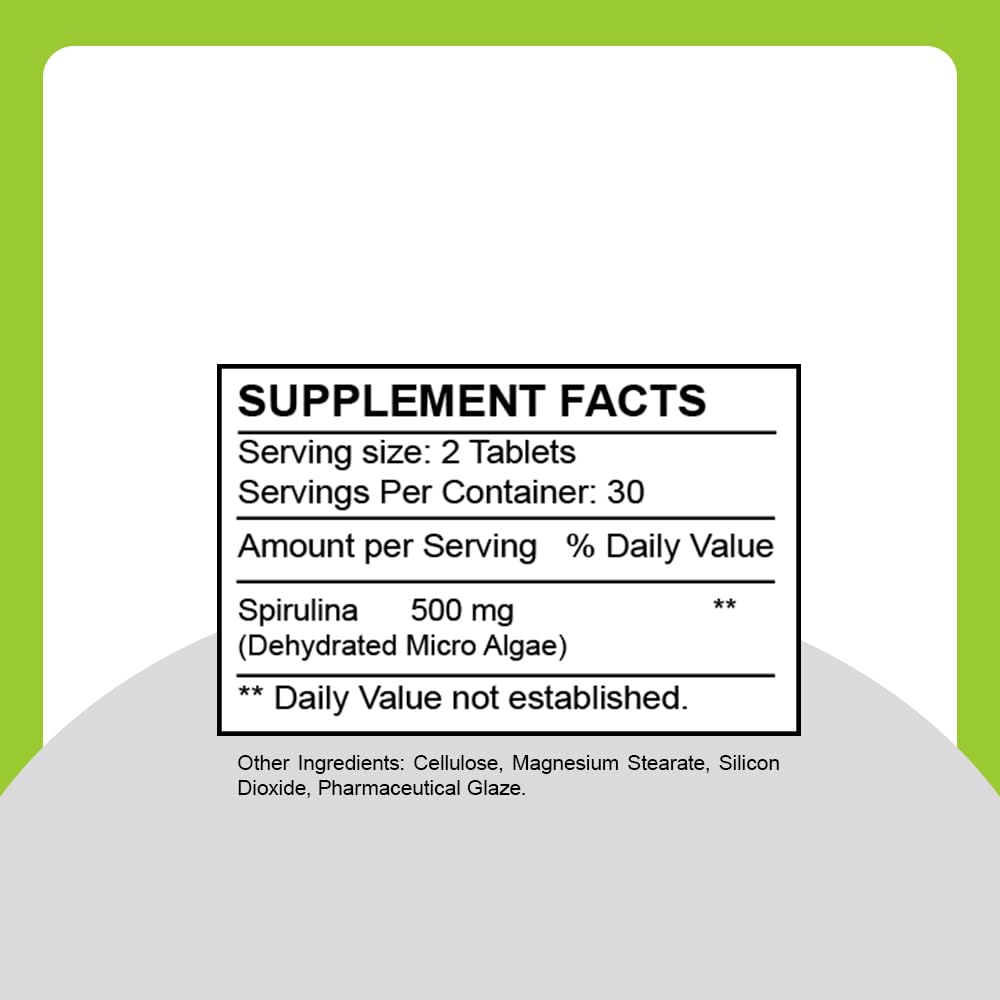 Sunshine Naturals Spirulina. 60 Tabs