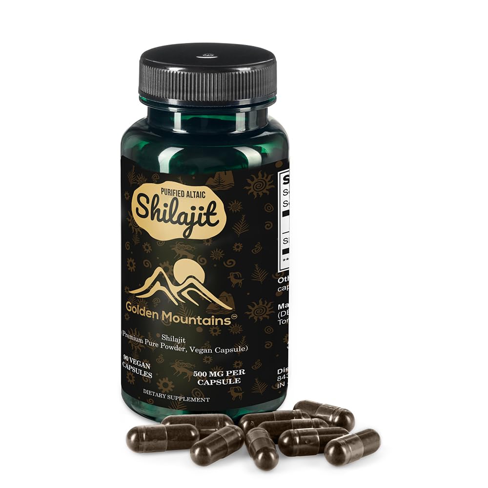 Golden Mountains Shilajit Vegan Capsule 500mg Altai - 90 Count - image 3
