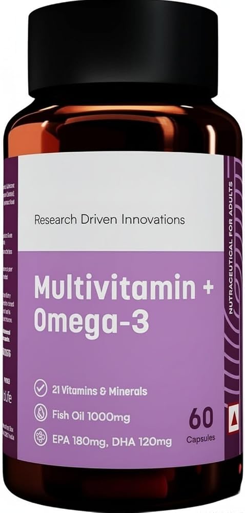 Generic Omega 3 Fish Oil 1000mg with Multivitamin - 60 Softgels