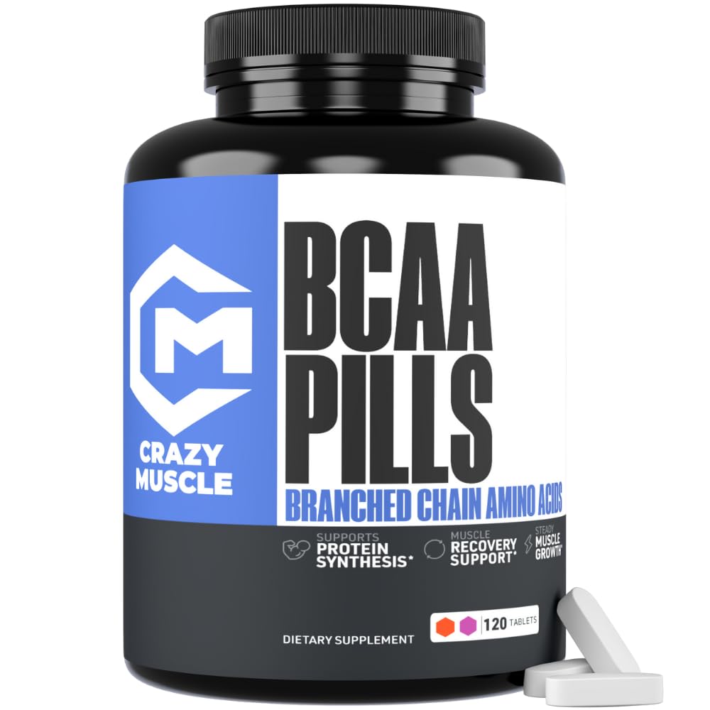 Crazy Muscle BCAA 3000mg 2:1:1 Branched-Chain Amino Acids - 120 Tablets