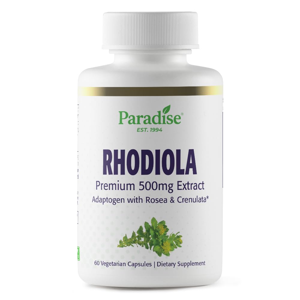 Paradise Herbs Rhodiola Extract 500mg - 60 Vegetarian Capsules