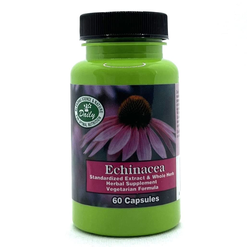 Daily Manufacturing Echinacea Root Powder & Extract - 60 Vegetarian Capsules