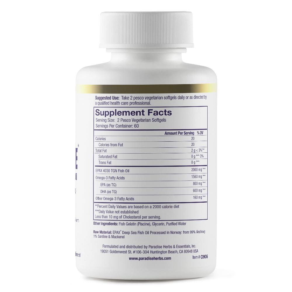 Paradise Herbs Omega-Sure Omega-3 Fish Oil - 120 Softgels - image 7