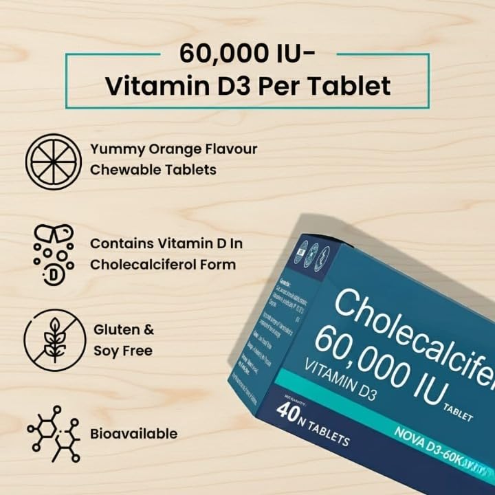 Generic Vitamin D3 60000 IU Chewable Tablets - 40 Tablets - image 2