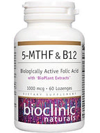 Bioclinic Naturals 5-MTHF & B12 Biologically Active Folic Acid - 60 Lozenges