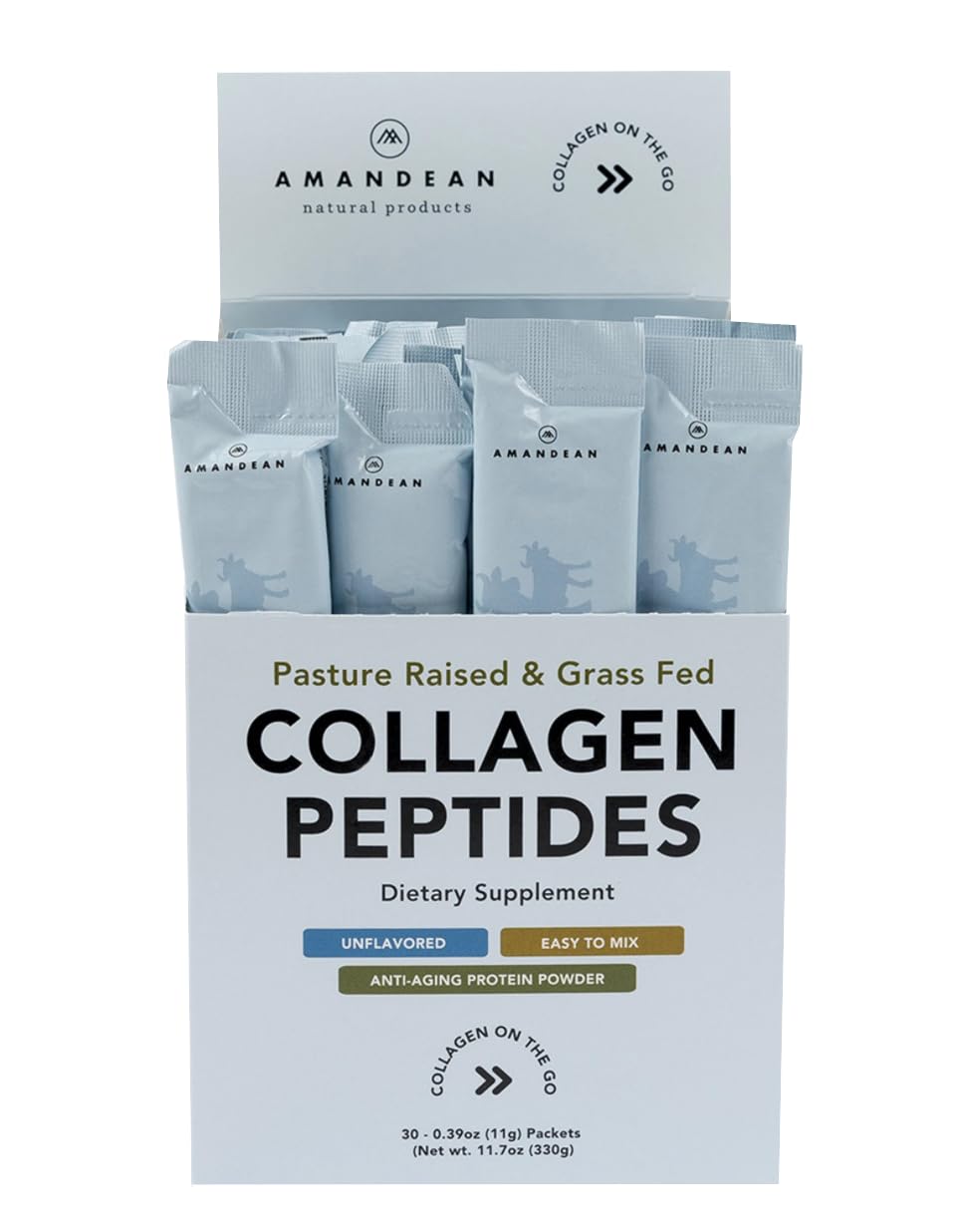 AMANDEAN Collagen Peptides Powder Grass-Fed - 30 Packets