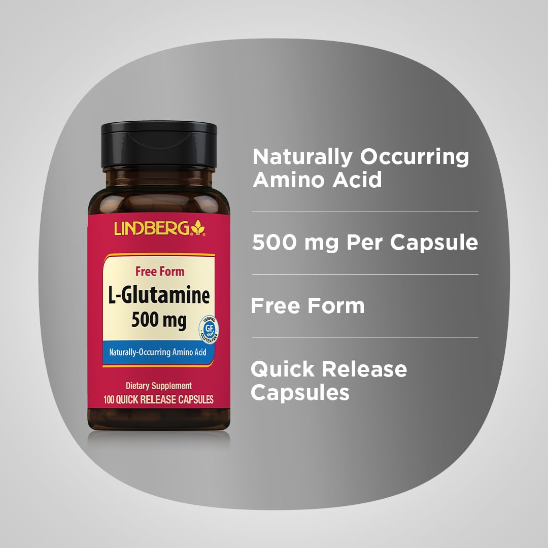 Lindberg L-Glutamine 500mg - 100 Capsules - image 4