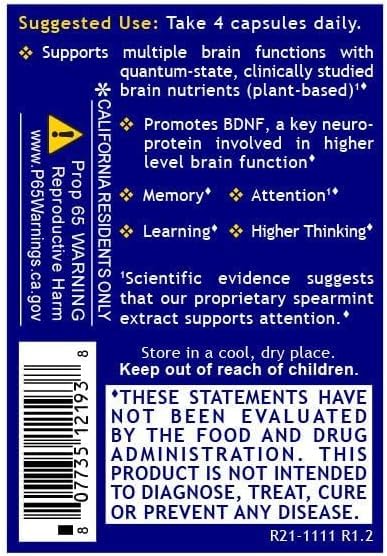 Quantum Nutrition Labs Brain Prodigy Memory Support - 120 Vegetarian Capsules - image 4
