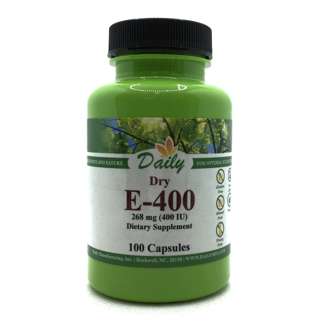 Daily Manufacturing Vitamin E 400 IU - 100 Vegetarian Capsules