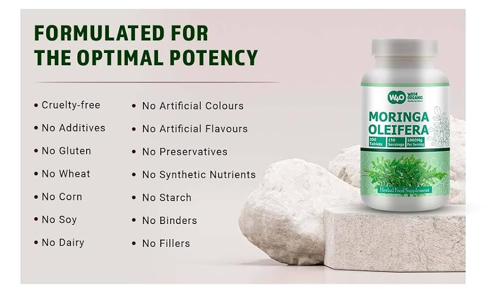 WAY 4 ORGANIC W4O Moringa Leaf Powder Tablets - 300 Pills - image 6