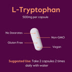 BESTVITE L-Tryptophan 500mg - 240 Vegetarian Capsules - image 5