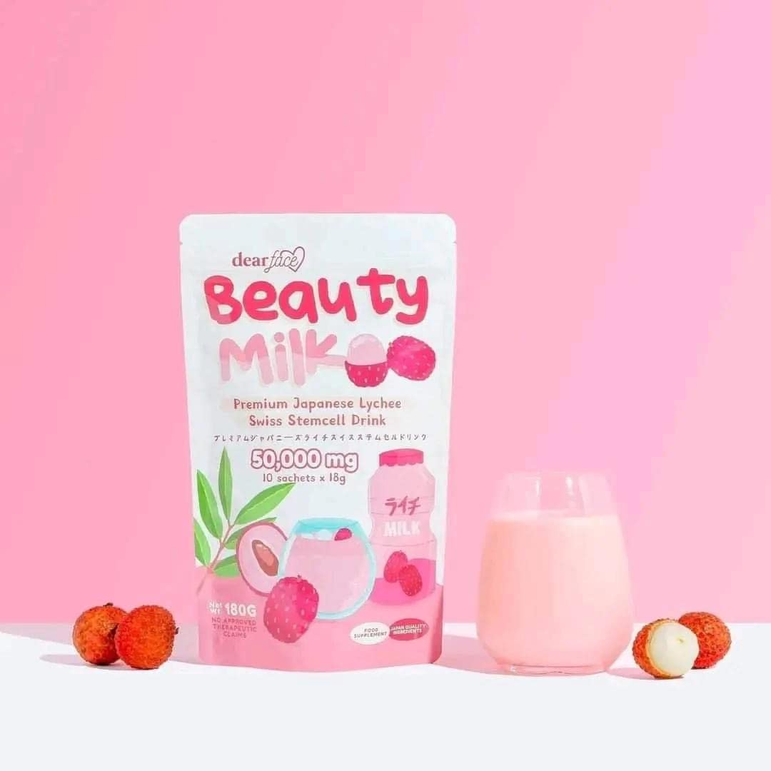 OLIKIUS Dear Face Beauty Milk Lychee Collagen Drink - 10 Sachets - image 2