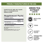 NatureWise Green Tea Extract Capsules 1000 mg - 50% EGCG & 98%