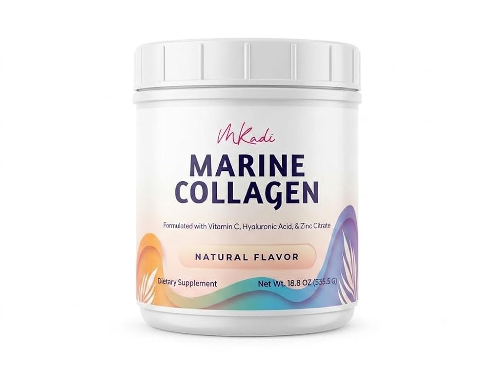 MKADI Marine Collagen Powder with Vitamin C & Hyaluronic Acid - 30 Servings