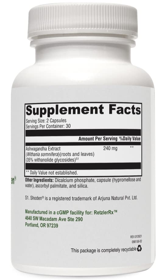 HormoneSynergy RetzlerRx Ashwagandha with Shoden Stress Relief - 60 Capsules - image 4