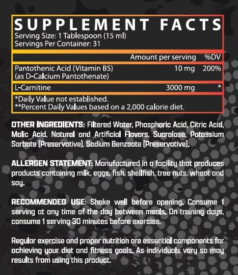 Nutrex Research L-Carnitine 3000 Liquid for Energy - 31 Servings - image 2