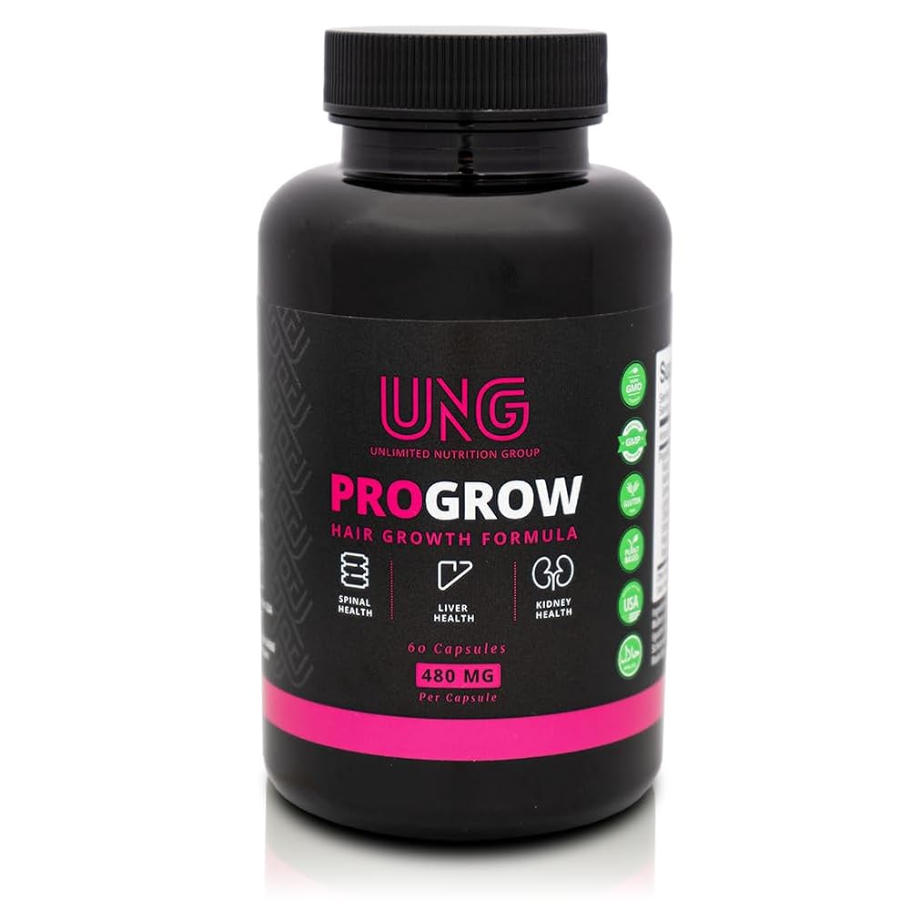 UNG ProGrow Hair Growth Formula for Male & Female Pattern Baldness - 60 Capsules