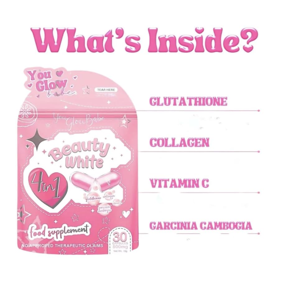 Generic You Glow Babe Beauty White 4 in 1 Glutathione Supplement - 30 Capsules - image 4