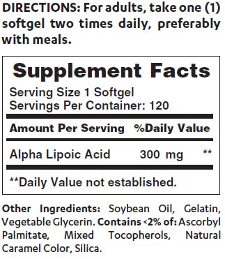 Vitamin World Alpha Lipoic Acid 300 mg - 120 Softgels - image 2