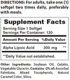 Vitamin World Alpha Lipoic Acid 300 mg - 120 Softgels - image 2