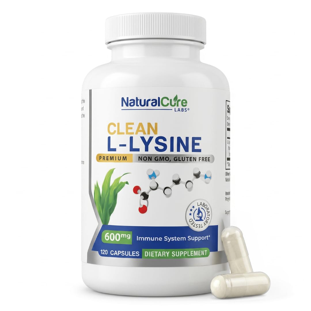 Natural Cure Labs Clean L-Lysine 600mg - 120 Capsules
