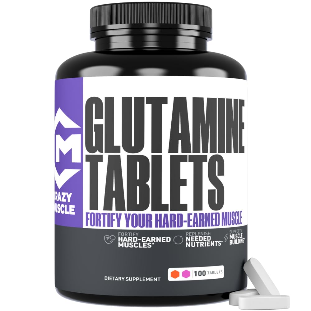 Crazy Muscle L-Glutamine 1000mg Tablets - 100 Count