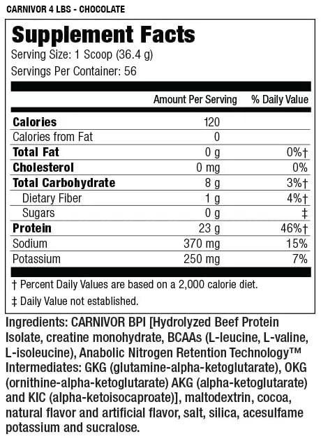 MuscleMeds Carnivor Beef Protein Isolate Chocolate - 4 lb - image 3