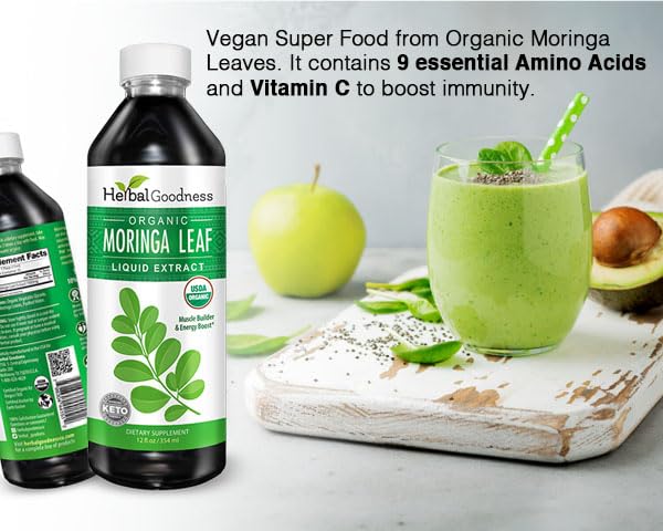 Herbal Papaya Organic Moringa Leaf Extract Liquid - 12 Fl Oz - image 7