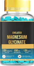Generic Magnesium Glycinate 550mg Supplement for Muscle Health - 120 Tablets