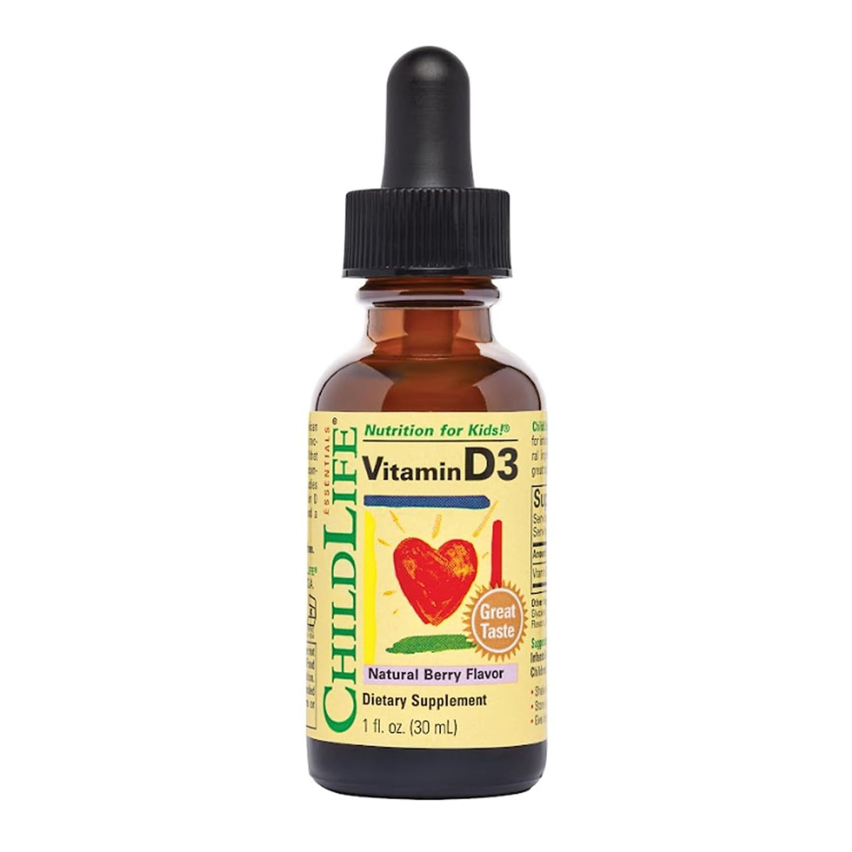 ChildLife Essentials Vitamin D3 Mixed Berry Liquid Drops - 1 Fl Oz