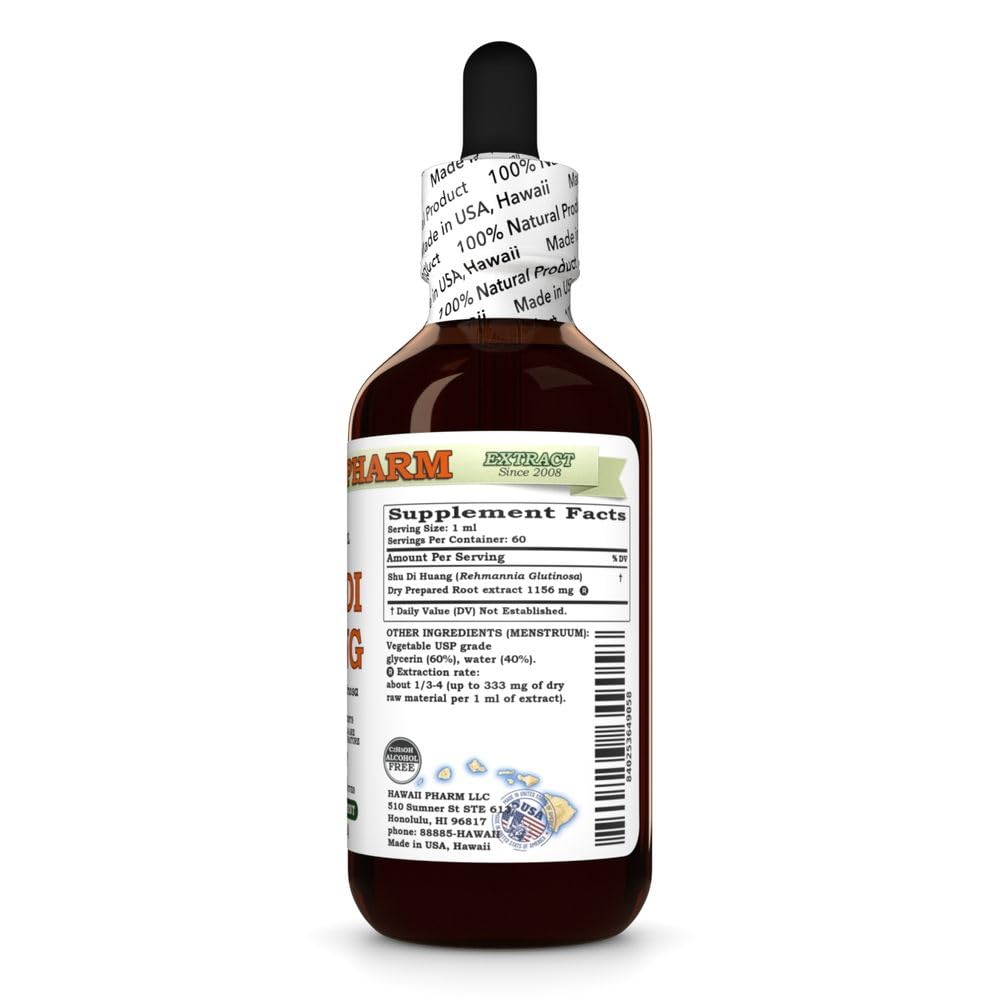 Hawaii Pharm Shu Di Huang (Rehmannia glutinosa) Root Alcohol-Free